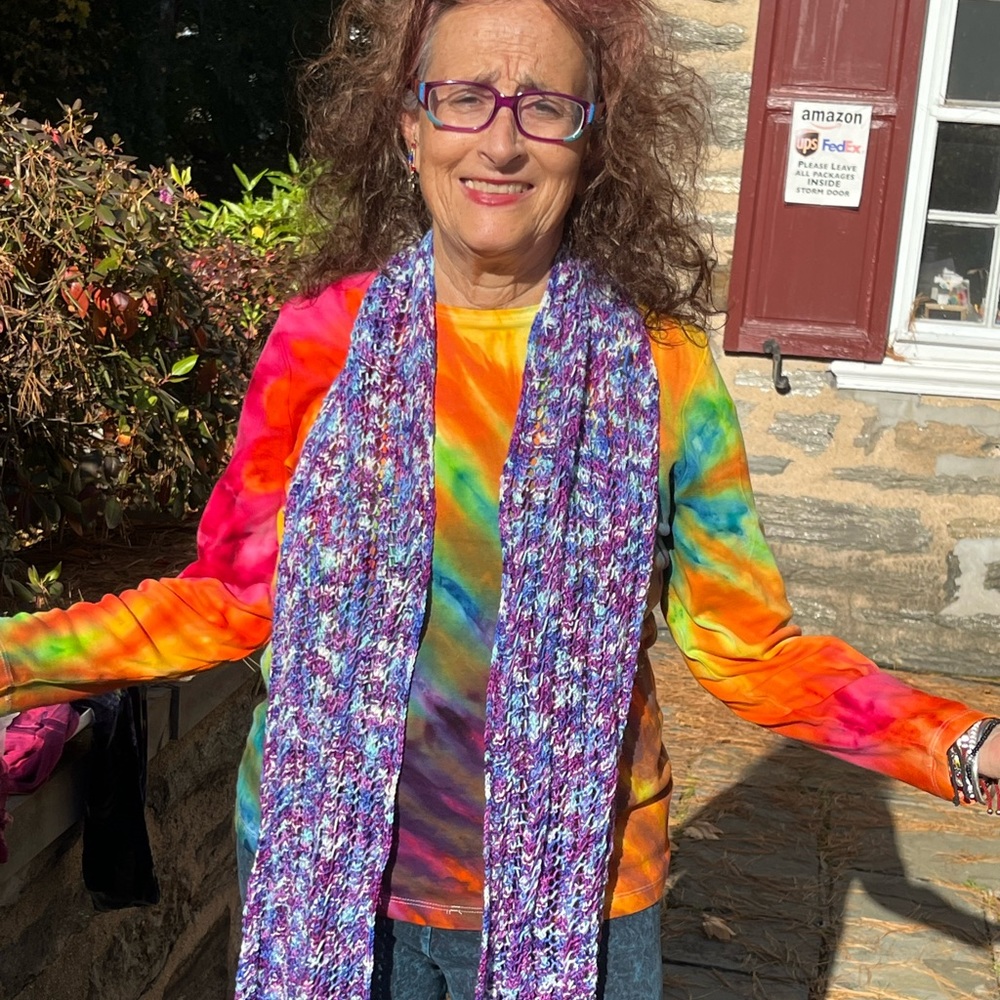 Scarf knitted colorful
